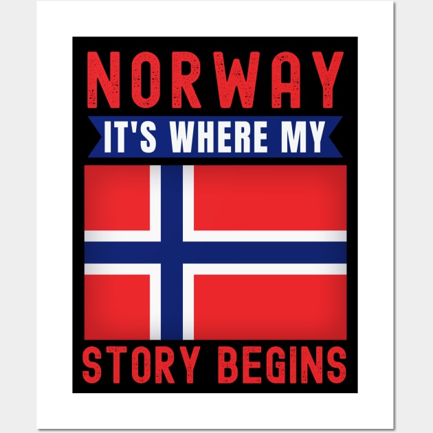 Norway It's Where My Story Begins Wall Art by footballomatic